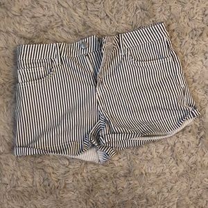 Striped Jean Shorts
